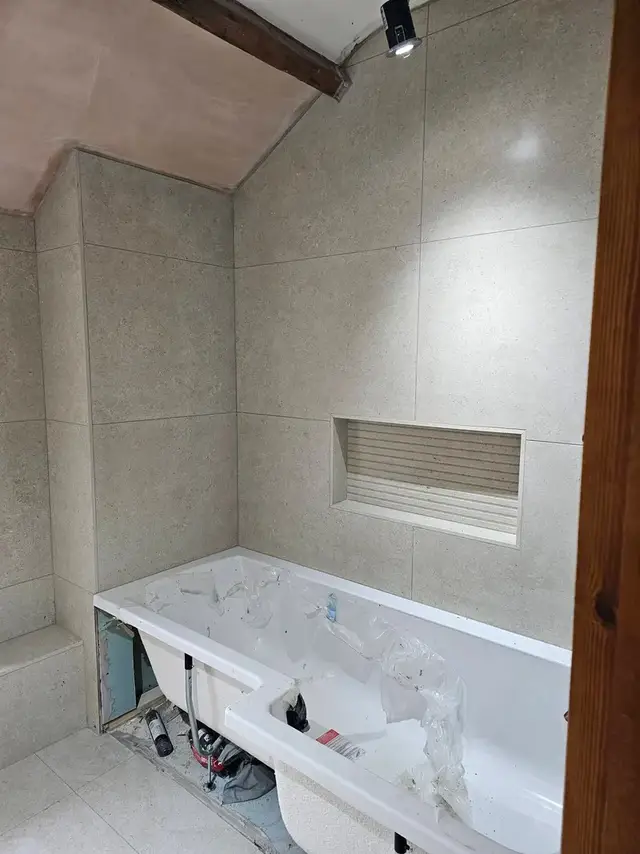 Bathroom tiling in Swansea: 1200x600