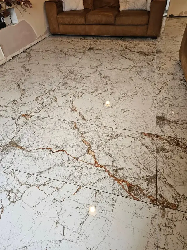 Floor after tiling by Chris Tiling Specialist in Swansea