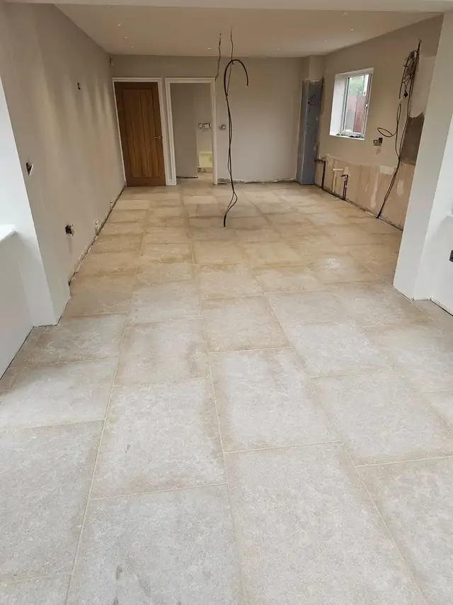Floor tiling in Swansea: limestone